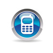 Picto telephone - Hotline button blue