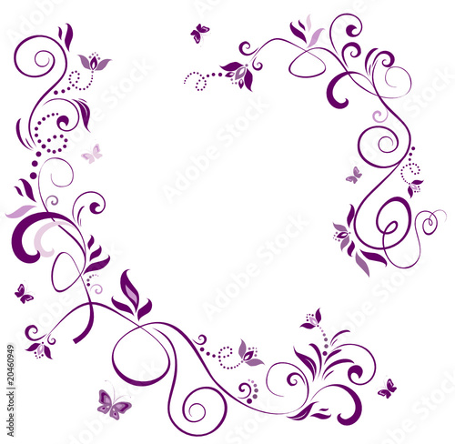 Vector: Vintage floral violet border Vintage floral violet border