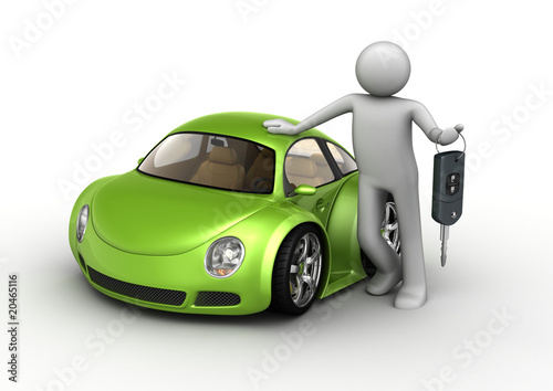 Illustration: New green car New green car