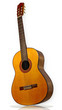 guitare classique espagnole sur fond blanc