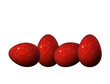 Illustration: four red and golden Easter eggs four red and golden Easter eggs
