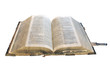Old open book