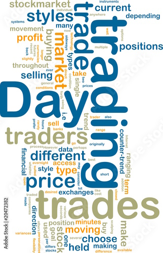 Illustration: Day trading wordcloud Day trading wordcloud