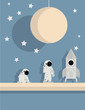 Astronaut ship on star background Astronaut ship on star background