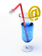 "Network cocktail" symbol. 3d render