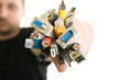 Photo: man holding bunch of cables man holding bunch of cables