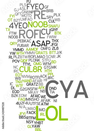 Illustration: Internet Chat Slang / Language / chatspeak Internet Chat Slang / Language / chatspeak