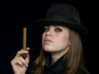 woman with a cigarette in a hand