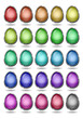 Glass easter eggs in silver rims