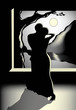 Two people dancing at night under the moon Two people dancing at night under the moon