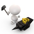 Human reforging the economy - a 3d image Human reforging the economy - a 3d image