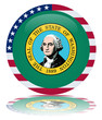 Washington Round Flag Button (Washingtonian State USA Vector)