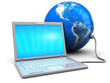 laptop connected to earth