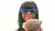 Black woman waiving euro notes Black woman waiving euro notes