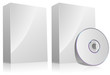 Blank software box with and without disc isolated on white