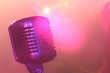 Microphone, colour lights, rock Concert. Microphone, colour lights, rock Concert.