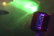 Microphone, colour lights, rock Concert. Microphone, colour lights, rock Concert.