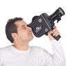 Cameraman isolated on white background Cameraman isolated on white background