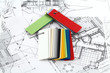 symbolic house, laid out a colored plastics for furnishing
