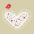 vector bird with heart