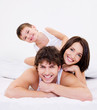 Happy and fun family faces