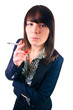 Woman smoking a cigarette