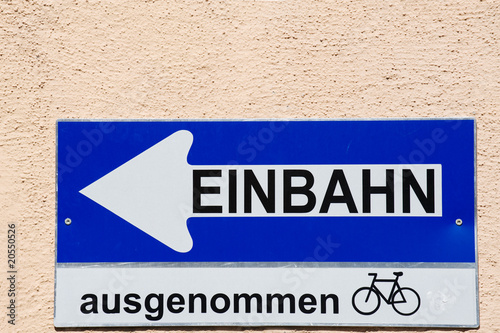 Photo: One way sign in downtown Vienna, Austria One way sign in downtown Vienna, Austria