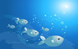 Banc de poissons bleus