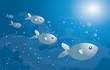 Banc de poissons bleus