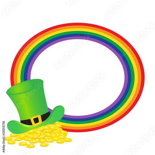 Leprechauns hat and gold coins. Leprechauns hat and gold coins.