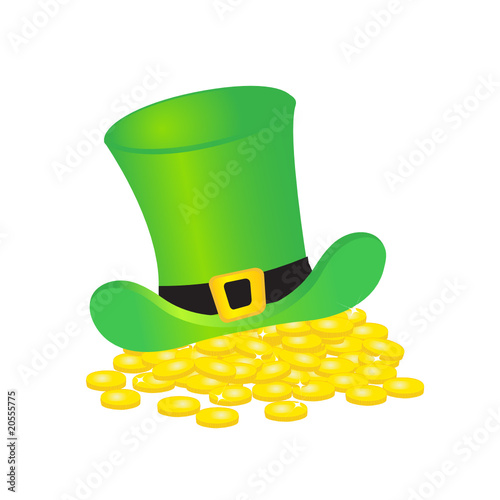 Leprechauns hat and gold coins.