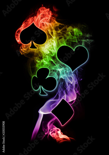 Illustration: Rainbow Flame Poker Symbols Rainbow Flame Poker Symbols