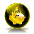 Money box expenditure glossy icon Money box expenditure glossy icon