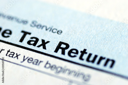 Photo: Close up view of the income tax return Close up view of the income tax return