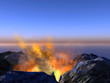 Young volcano being born Young volcano being born