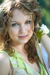 beauty girl and green grass