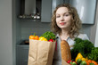 Beautiful woman in kitchen