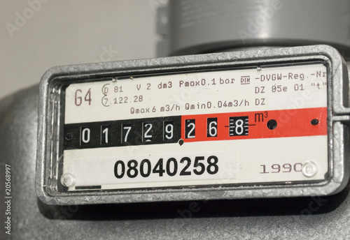 Foto: Gasuhr Anzeige Gasuhr Anzeige