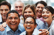 Successful diverse business team laughing together