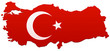 Carte de la Turquie drapeau (détouré)