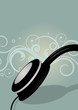 Headphones background - vector