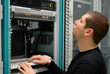 Network technician perform preventive maintenance to a server Network technician perform preventive maintenance to a server
