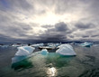 Turbulent sunset over Jokulsarlon Glacier Lake Turbulent sunset over Jokulsarlon Glacier Lake