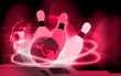Illustration: Illustration of a globe ball hitting the pins Illustration of a globe ball hitting the pins