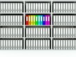Shelfs with folders isolated on white Shelfs with folders isolated on white