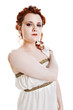 Girl dressed in greek costume on white Girl dressed in greek costume on white