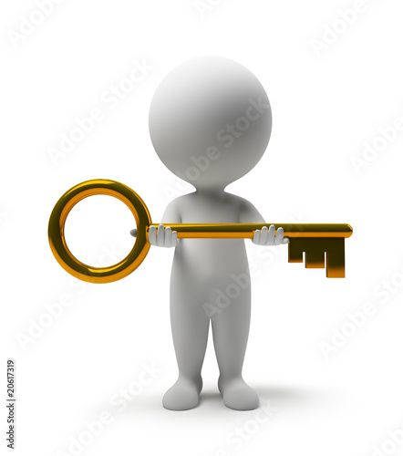 Illustration: 3d small people - take a key 3d small people - take a key