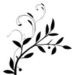 Vector - Floral black branch with leaves