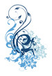 Decorative floral vector design in blue