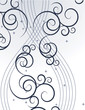 Artsy swirls on light blue background